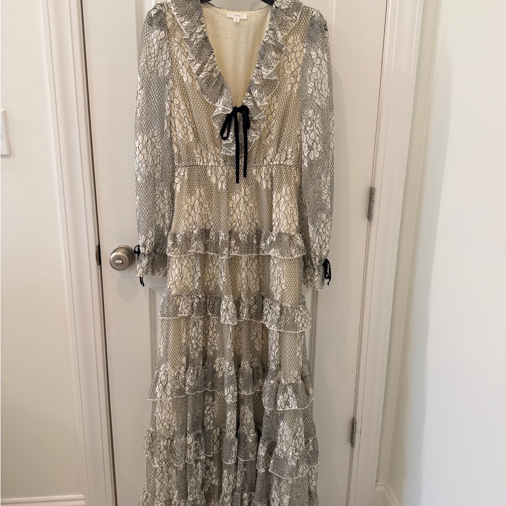 Gorgeous Ruffle Lace Maxi Dress